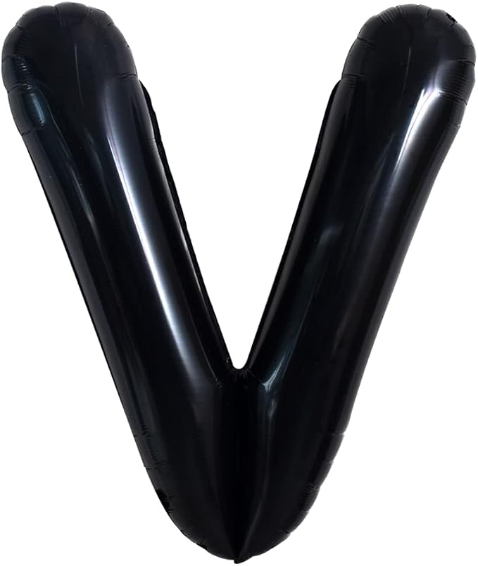 TONIFUL 40 Inch Large Black V Letter Balloons, Jumbo Helium Balloons by TONIFUL