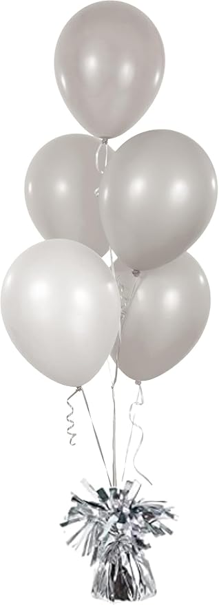 Chochkees 6-Count Silver Metallic Balloon Weights, Birthday Party Favors - Image 2