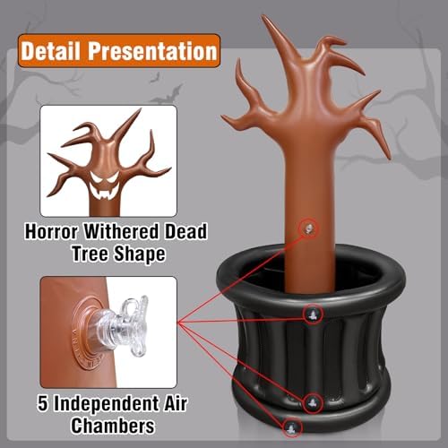 TURNMEON 100+ Cans Capacity 5Ft Halloween Inflatable Dead Tree Drink Cooler - Image 2