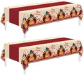Thanksgiving Tablecloth,2 Pack Disposable Plastic Tablecloths for Rectangle Tables 54"x108",Thanksgiving Decorations,Turkey Table Cloths for Home,Dinner,Give Thanks Table Cover for Picnic,Birthday by Childom