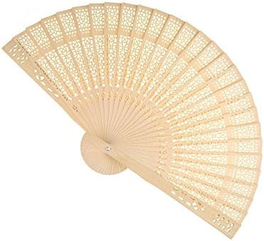Sandalwood Hand Fans Set of 50 Folding Wedding Favor Gifts abanicos | Wooden - Image 3
