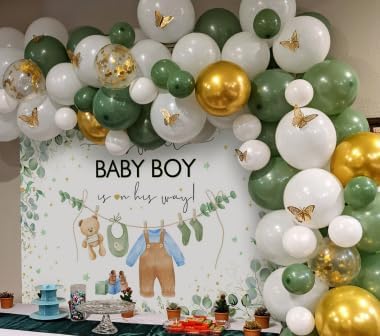 Mocsicka Sweet Baby Girl Princess Pink Greenery Backdrop - Image 4