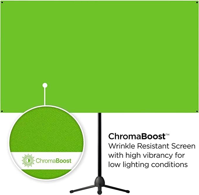 Valera 70in Green Screen Backdrop with Stand for Streaming, Ultra Portable 2 Min Setup, Portrait & Landscape, Tripod & Wall Mount, for Tiktok Zoom Video Meetings & More, +1k Free Backgrounds Included