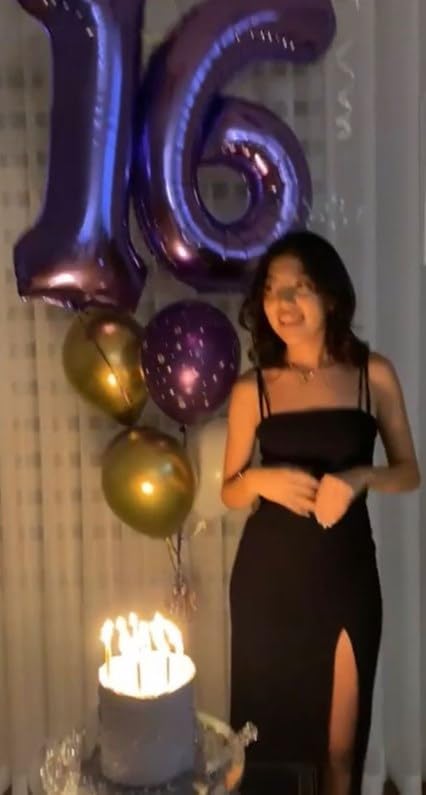 Purple Number 6 Balloon 40 inch, Balloon numbers party supplies, deco photo - Image 4