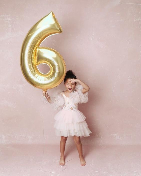 5 Balloon Number 40 Inch Light Gold Balloons - Image 3