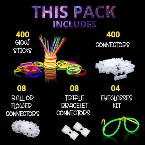 820 pcs Glow Sticks Bulk, Glow in The Dark Party Supplies, Festival Accessories & More, Bulk Party Favors, Camping Games, Party Favors, Emergency Supplies - Image 2