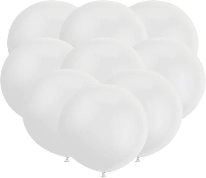 24pcs 18 Inch Big White Balloons Latex Round Balloons Giant White Balloon Jumbo by GuassLee