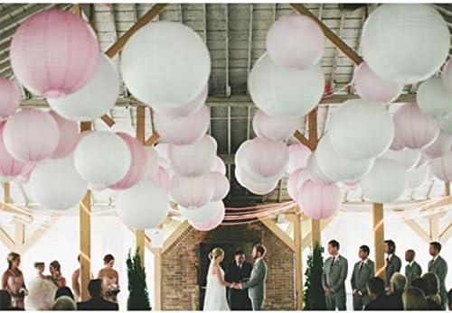 Pink Paper Lanterns 12 Pcs Assorted size of 6" 8" 10" 12" Chinese Round Paper - Image 7