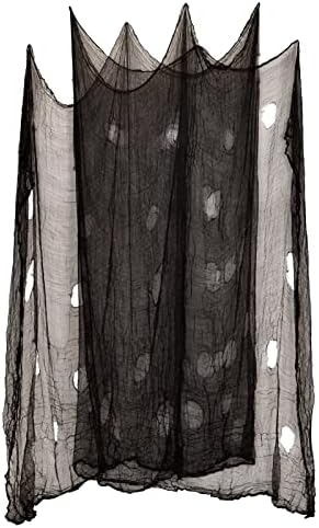 (80 x 200 in. Halloween Creepy Cloth, Spooky Giant Cheese Cloth Tapestry for Halloween Party Supplies Decorations Outdoor Yard Home Wall Decor, Black by DealKits