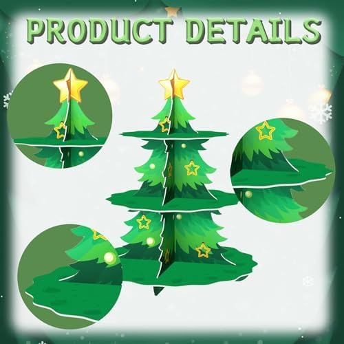 Christmas Party Decorations Christmas Cake Stand 3 Tier Christmas Tree Cupcake Stand for Birthday Party Supplies - Image 3