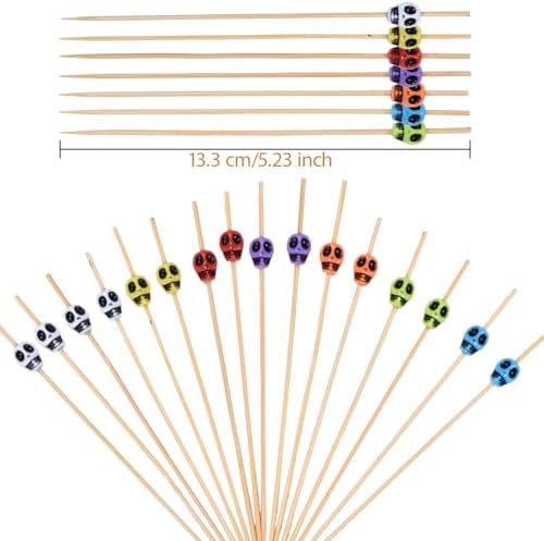 JtmyAota 100 Pack Skull Cocktail Picks, Halloween Toothpicks for Appetizers - Image 2