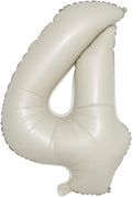 32 inch Cream Color Number Balloons 0-9 Large Digital Foil Helium Ball Girl by RUIANSI