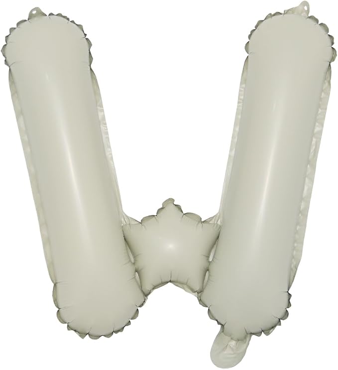 16 inch Cream Letter A to Z Alphabet Number 0-9 Foil Balloons Letter Birthday by RUIANSI