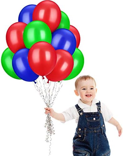 TecUnite 100 Pcs Red Blue Green Latex Balloons 13 Inch Colorful Round Balloons - Image 7