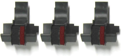 (3 Pack) Calculator Ink Roller Fits Sharp EL-1801V EL-1750V EL-1611V Casio HR-170RC HR-200RC HR-300RC Canon P23-DHV-3 and More Black/Red IR-40T CP-13 EA-772R Compatible/Replacement by COMPUMATIC