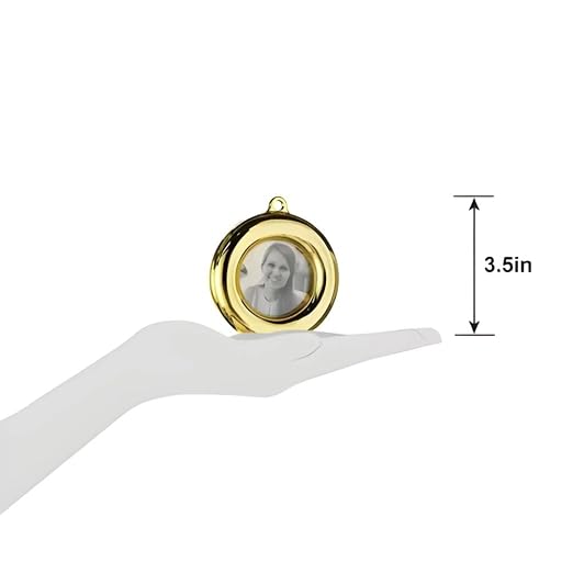 Round White Gold Photo Frame Plastic Balloon Weight - Image 2