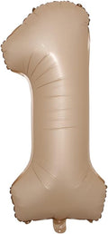 40 inch Caramel Cream Color Number Balloons 0-9 Large Digital Foil Helium Brown by RUIANSI
