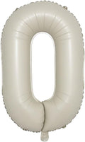 32 inch Cream Color Number Balloons 0-9 Large Digital Foil Helium Ball Girl by RUIANSI