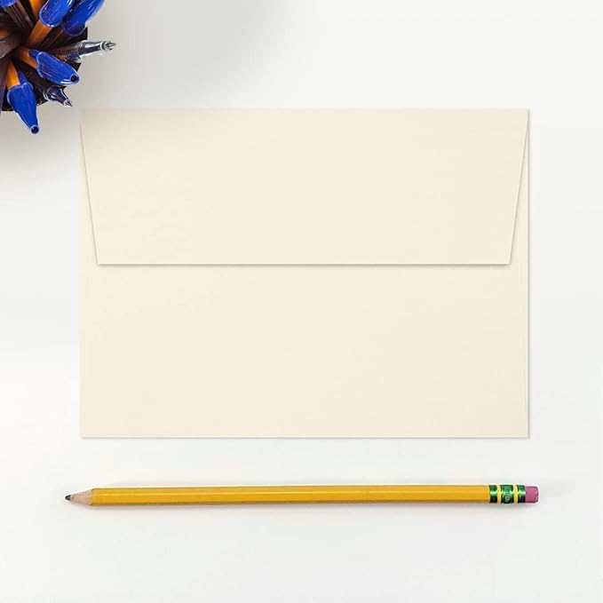 LUXPaper A7 Invitation Envelopes | Peel & Press | 5 1/4" x 7 1/4" | Natural | 80lb. Text | 30% Recycled | 1,000 Qty