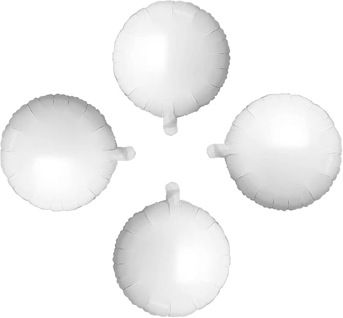 White Foil Balloon Round Shaped Mylar Helium Balloons Graduation Party Balloons - Image 4