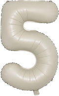 32 inch Cream Color Number Balloons 0-9 Large Digital Foil Helium Ball Girl by RUIANSI