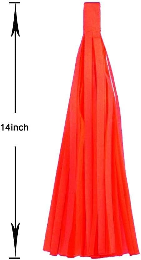 Rose red Pink and Orange Tassel Garland Banner Paper Tassels - Image 2