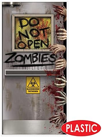Beistle Zombie Lab Door Covers, 5’ x 30”, 2 Pieces – Plastic for Indoor & Outdoor Use – Easily Display – Halloween Decorations, Horror Front Door Cover, Scary Haunted Decor - Image 3