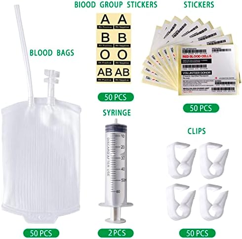 meowtastic Blood Bags for Drinks for Halloween Party Decorations, Reusable Halloween Blood Bag Drink Pouches with Syringe, IV Bags for Drinks, Vampire Nurse Graduation Decoration Supplies, Pack of 10 - Image 4