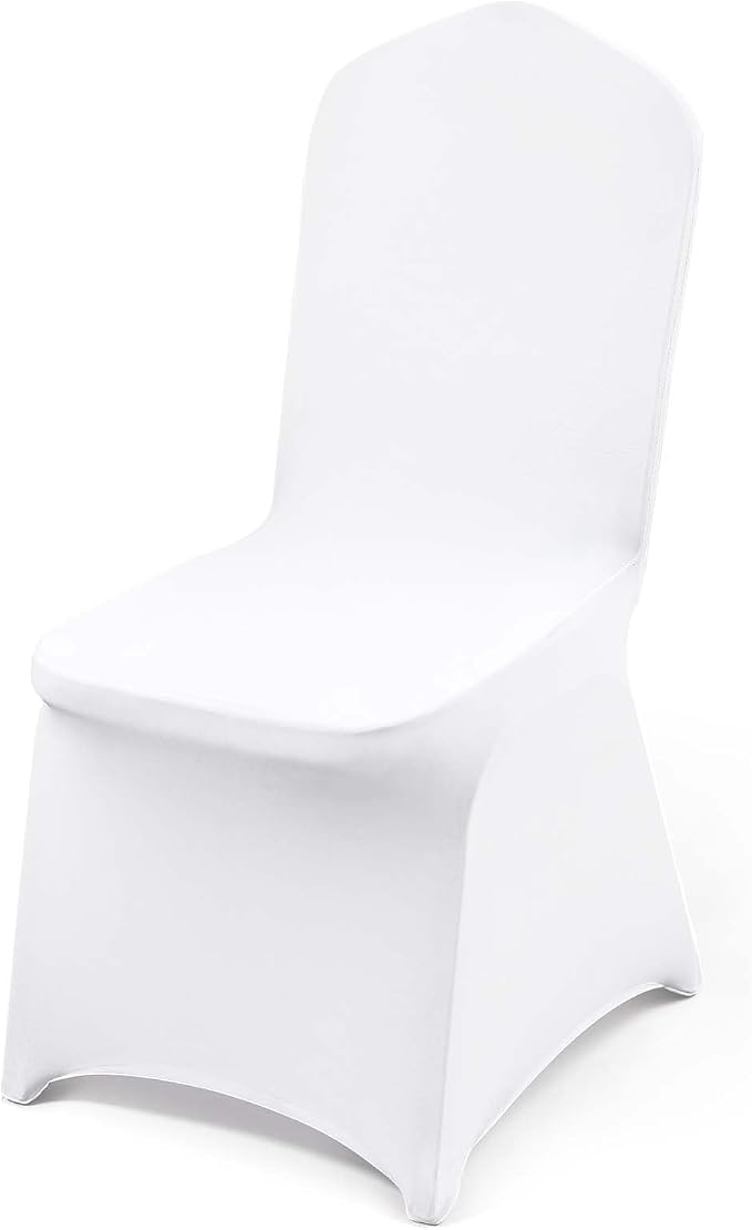 VEVOR 100 Pcs White Chair Covers Polyester Spandex Chair Cover Stretch by VEVOR