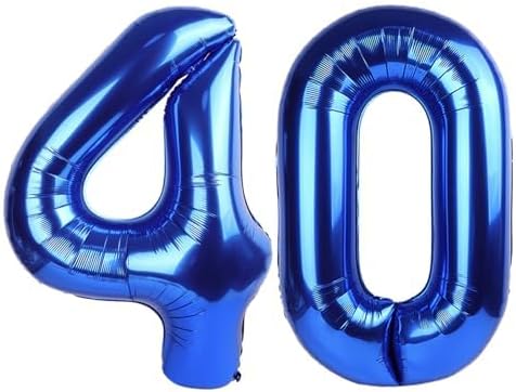 40 Balloon Number for 40th Birthday Decorations Women Men, Dark Blue | 40In by Mluchee