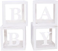 Baby Boxes with Letters – 4 pcs White Transparent Balloon Boxes – Perfect by Unknown