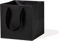 Black Paper Gift Bag Small Square Bottom Kraft Cardboard Paper Bags With Handles For Wedding, Baby Shower, Birtyday Party (Black, 6 x 6 x 6 in, 10 Pcs)