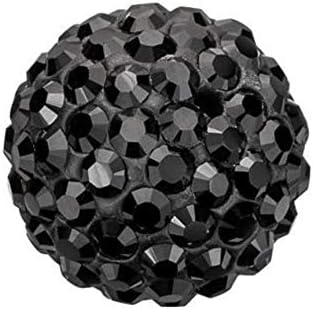 100pcs Adabele Grade A Suncatcher Crystal Rhinestone Pave Loose Beads 12mm Jet Black Polymer Clay Disco Ball Spacers Compatible with Shamballa All Craft Jewelry Making DB12-23