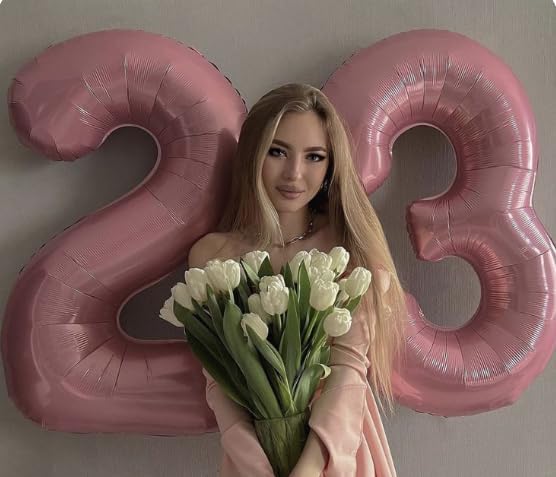 Pearl Pink Number 2 Balloon 40 inch, Balloon numbers party supplies, deco photo - Image 4