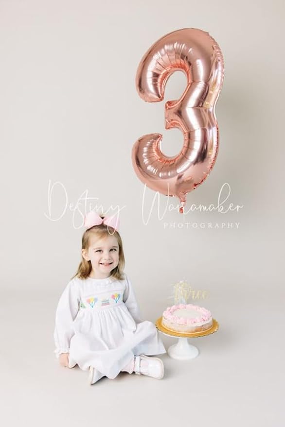 3 Balloon Numbers Birthday Decorations, 40In Rose Gold Balloons - Image 2