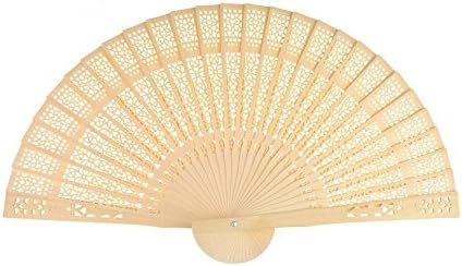 Sandalwood Hand Fans Set of 50 Folding Wedding Favor Gifts abanicos | Wooden - Image 2