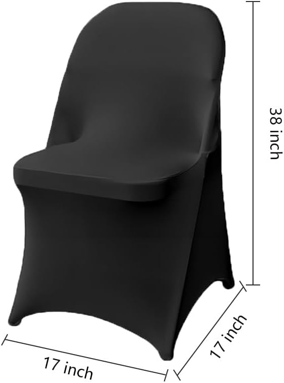 30 Pcs Black Folding Chair Cover Washable Removable Universal Fitted Chair - Image 3