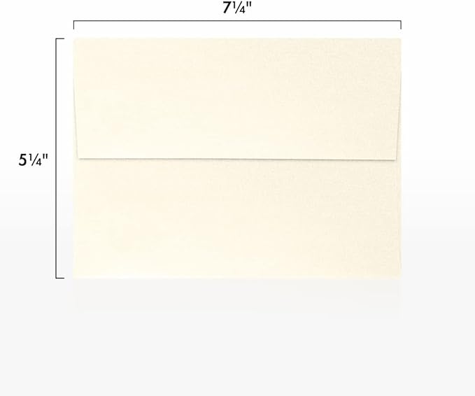LUXPaper A7 Invitation Envelopes | Peel & Press | 5 1/4" x 7 1/4" | Champagne Metallic | 80lb. Text | 250 Qty