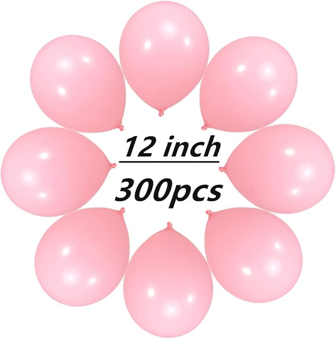 300 Pack Light Pink Balloons 12 inch Pink Latex Party Balloon Bulk - Image 2