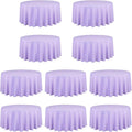 LTC LINENS 10 Pack 120 Inch Round Tablecloth Lavender for 60 Inch Round Table - Bulk Round Table Cover - Washable, Wrinkle Resistant Polyester Fabric Cloth for Wedding, Party