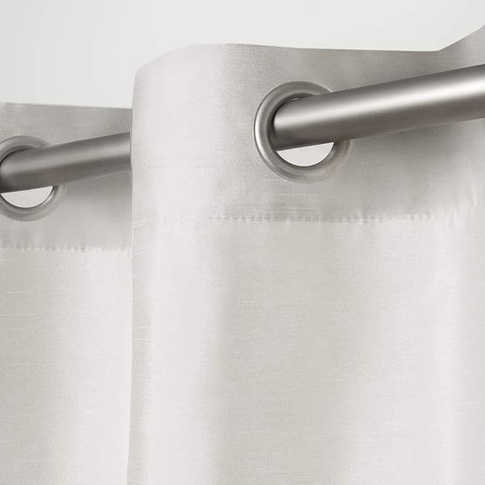 EXCLUSIVE HOME Chateau Striped Faux Silk Grommet Top Curtain Panel Pair - Image 3
