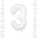 White Number 3 Balloon 40 Inch, Large Foil Mylar Three Balloon by Unknown