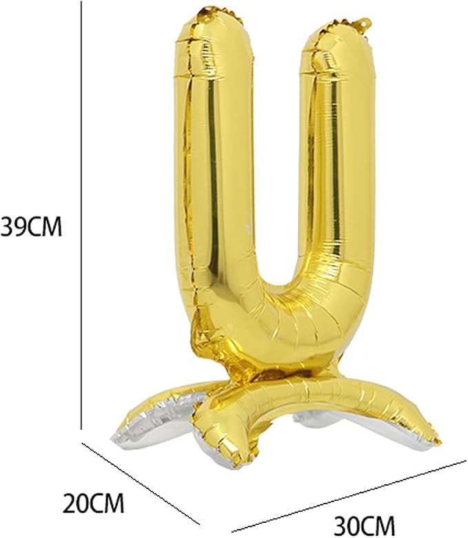 16" Standing Alphabet Letter and Number Balloons Aluminum Hanging Foil Film - Image 2