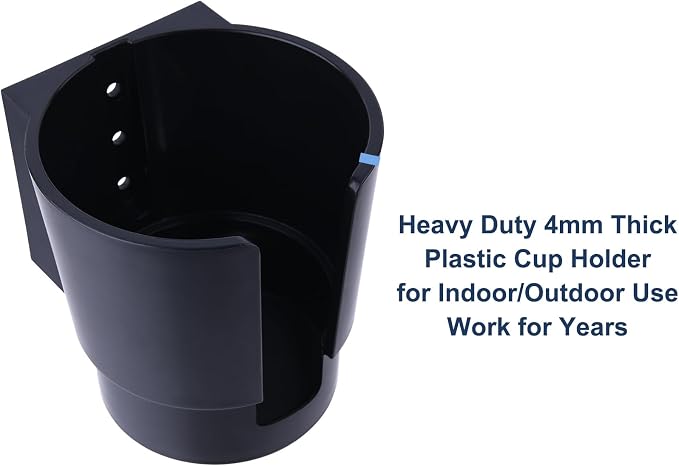 Universal Large Cup Holder Wall Mount, Heavy Duty Plastic Drink Holder | Work - Image 5