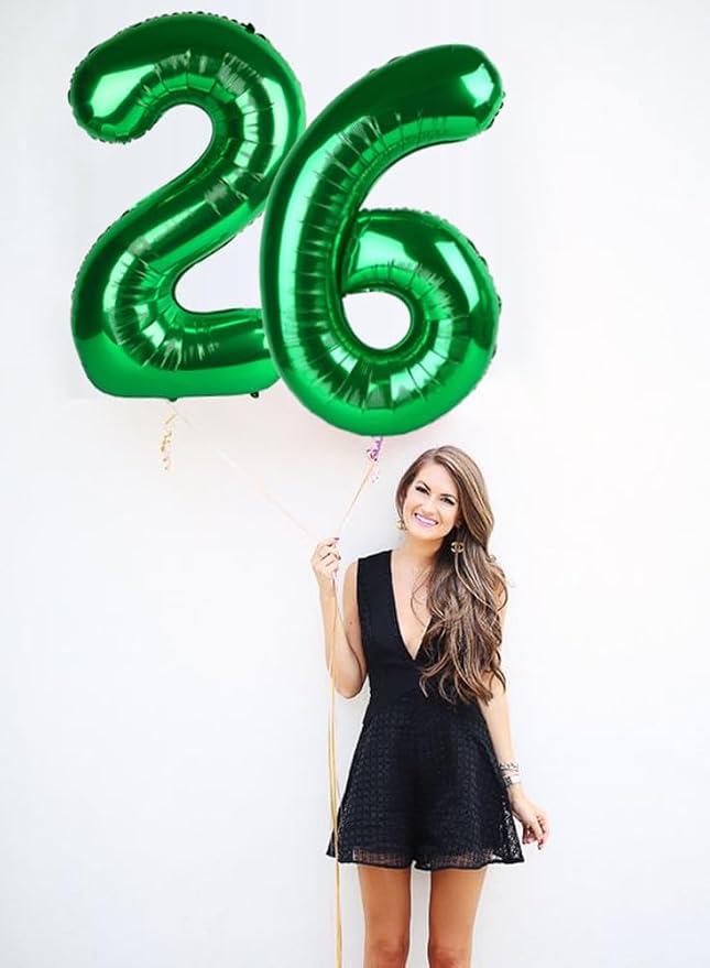 Number 2 Balloon Birthday Decorations, 40In Dark Green Balloons - Image 3