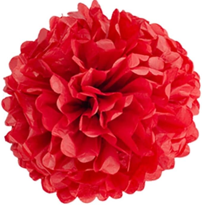 BRZIKWT 12 Pcs Red White and Blue Tissue Paper Pom Poms - Image 3