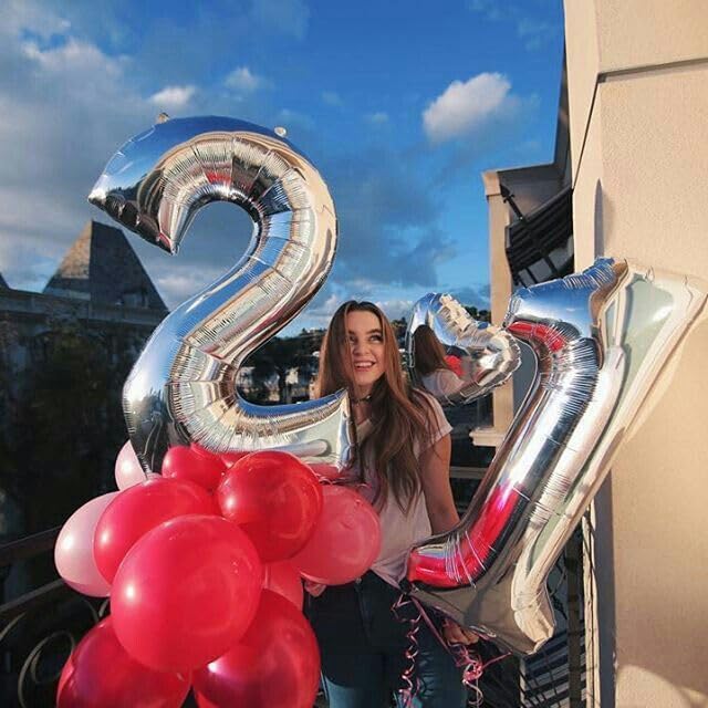Number Balloons 40 Inch Silver 8 Balloon - Image 3