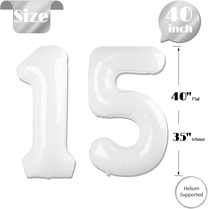 White 15 Balloon - Image 5