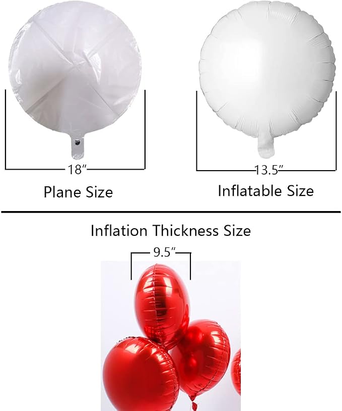 White Foil Balloon Round Shaped Mylar Helium Balloons Graduation Party Balloons - Image 2