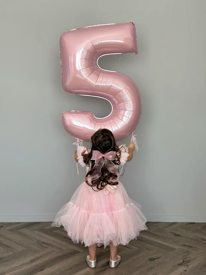 Number 4 Balloon 40 Inch Pearl Pink Balloon - Image 3